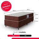 Ver imagem 4 de Cama Box Solteiro + Colchão Prime Espuma D45 Marrom Suede Marrom/marrom