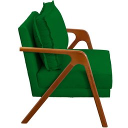 Poltrona Decorativa para Sala Recepção Consultório Reforçada em Madeira Maciça Shine Suede - 4