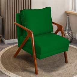 Poltrona Decorativa para Sala Recepção Consultório Reforçada em Madeira Maciça Shine Suede - 2