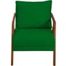 Poltrona Decorativa para Sala Recepção Consultório Reforçada em Madeira Maciça Shine Suede - 3