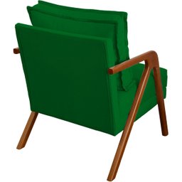 Poltrona Decorativa para Sala Recepção Consultório Reforçada em Madeira Maciça Shine Suede - 5