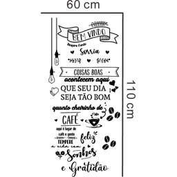 Adesivo de Parede Frase Sonhos e Gratidão:60 X 110 Cm - 2