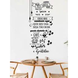 Adesivo de Parede Frase Sonhos e Gratidão:60 X 110 Cm - 1