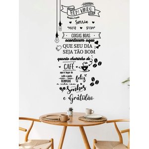 Adesivo de Parede Frase Sonhos e Gratidão:60 X 110 Cm
