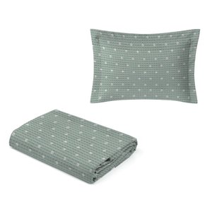 Kit Colcha Piquet Solteiro - 100% Algodão:poá