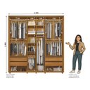 Ver imagem 4 de Guarda-Roupa Casal 2 Portas de Correr 100% MDF com Espelho e Pés Monet Yescasa Marrom/Cumaru