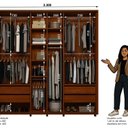 Ver imagem 4 de Guarda-roupa Casal 2 Portas de Correr 100% Mdf com Espelho e Pés Monet