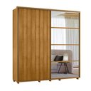 Ver imagem 3 de Guarda-Roupa Casal 2 Portas de Correr 100% MDF com Espelho e Pés Monet Yescasa Marrom/Cumaru