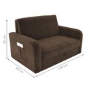 Ver imagem 2 de Sofá Cama com Baú 2 Lugares Harry Veludo Marrom