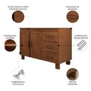 Ver imagem 3 de Balcão de Cozinha com Tampo 120cm 3 Gavetas Madeira Giana Castanho F07 - Mpozenato