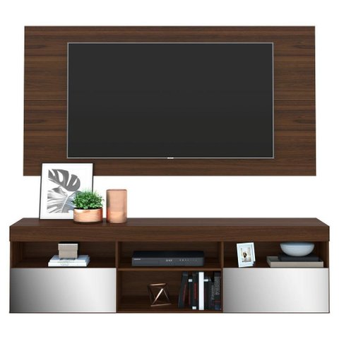 Rack Com Painel Tv 65" Suspenso Com Espelho Flórida Multimóveis V3322 Duna Duna