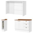 Ver imagem 1 de Bancada e Balcao Gourmet 146cm Ce817 Americana Branco Nature Henn Branco Nature