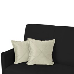 Sofá Pequeno 3 Lugares com Cheise lado Esquerdo 1,60m Vanessa Amo Móveis:Preto - 6