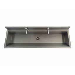 Lavatório Coletivo com 2 Torneiras 1,20m - Construinox - 1