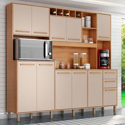 Kit Cozinha Compacta Petra Cinamomo Off White - Valdemóveis - 4