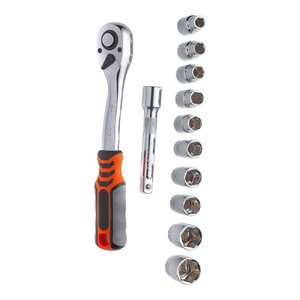 Jogo de Soquetes 1/2" Sextavados de 10 À 24 Mm com 12 Peças - Robust 3370196