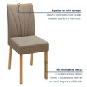 Ver mais imagens de Conjunto Sala de Jantar 6 Lugares Retangular Tampo Vidro/MDF Mesa Bold e Cadeiras Pés Madeira Jade