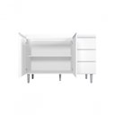 Ver imagem 2 de Kit Balcão Gabinete para Pia Andreia 120cm C- Balcão Cooktop 4 ou 5 Bocas Branco