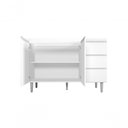 Ver imagem 2 de Kit Balcão Gabinete para Pia Andreia 120cm C- Balcão Cooktop 4 ou 5 Bocas Branco
