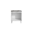 Kit Balcão Gabinete para Pia Andreia 120cm C- Balcão Cooktop 4 ou 5 Bocas Branco - 5