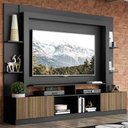 Ver imagem 7 de Estante Tv 65" E 2 Portas Oslo Multimóveis V3395 Preta/Madeirada Preto/Madeirado