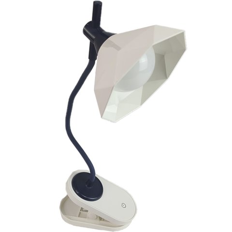 Luminária de Mesa com Garra Diamante Articulavel Touch Presilha LED 3 Cores Abajur Flexivel