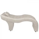 Ver imagem 3 de Maca Estofada para Clínica de Estética Facial com Capitonê Andressa Bege Material Sintético Speciale