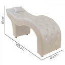 Ver imagem 6 de Maca Estofada para Clínica de Estética Facial com Capitonê Andressa Bege Material Sintético Speciale