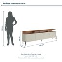 Ver imagem 3 de Rack Bend 180 cm Porta Lisa Incolar Luna e Cedro com Pé Preto