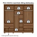 Ver imagem 4 de Guarda Roupa Casal 6 Portas Vidro Reflecta com Led 240 Cm Atacama Carvalho Fendi Moval