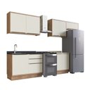 Ver imagem 3 de Cozinha Modulada 5 Peças 8 Portas 3 Gavetas com Divisor de Talheres Viena Bege/Louro Freijó/Argila