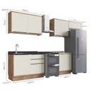 Ver imagem 4 de Cozinha Modulada 5 Peças 8 Portas 3 Gavetas com Divisor de Talheres Viena Bege/Louro Freijó/Argila