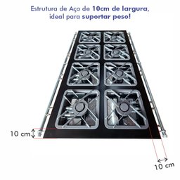 Fogão para Cozinha Industrial 8 Bocas Queimado com Chama Dupla 40 Cm Sebem - 2