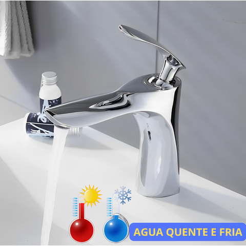 Torneira Banheiro Lavabo Lavatório Metal Inox Bica Baixa F64