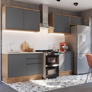 Cozinha Modulada 5 Peças 8 Portas 3 Gavetas com Divisor de Talheres Viena 