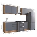 Ver imagem 4 de Cozinha Modulada 5 Peças 8 Portas 3 Gavetas com Divisor de Talheres Viena Cinza