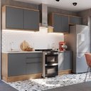 Ver imagem 1 de Cozinha Modulada 5 Peças 8 Portas 3 Gavetas com Divisor de Talheres Viena Cinza