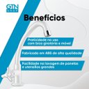 Ver imagem 2 de Torneira Cozinha Mesa Abs Giratória Bica Movel Alta Viqua Branco com Cromado