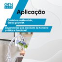 Ver imagem 5 de Torneira Cozinha Mesa Abs Giratória Bica Movel Alta Viqua Branco com Cromado