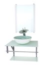 Ver imagem 1 de GABINETE DE VIDRO PARA BANHEIRO 60CM AC CUBA REDONDA BRANCO FULL COM TORNEIRA CASCATA