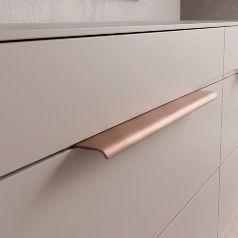 Puxador Drop Alumínio Porta Gaveta Móveis Planejados 300mm - Cobre
