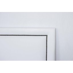 Cabeceira Queen Reta Luxo Estofada Com Tachas - Corino Branco - 2