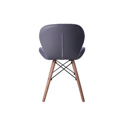 Kit 04 Cadeiras Estofada Jantar Charles Eames Eiffel Slim Wood Confort Cinza - 5