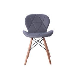 Kit 04 Cadeiras Estofada Jantar Charles Eames Eiffel Slim Wood Confort Cinza - 3