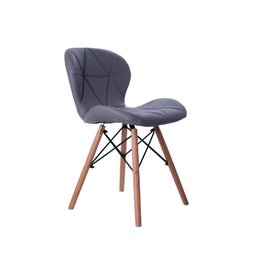 Kit 04 Cadeiras Estofada Jantar Charles Eames Eiffel Slim Wood Confort Cinza - 2