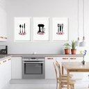 Ver imagem 2 de Kit 3 Quadros Grandes Cozinha Flores 60x48cm:moldura Preta