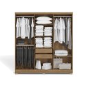 Ver imagem 3 de Guarda Roupa Casal 6 Portas 2 Gavetas Marrom/Fosco