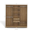 Ver imagem 4 de Guarda Roupa Casal 6 Portas 2 Gavetas Marrom/Fosco