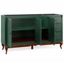 Ver imagem 3 de Balcão para Pia 3 Portas 3 Gavetas Hanover Pés Luis Xv 160 cm - Verde Musgo - Imbuia Glazer