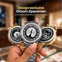 Ver imagem 6 de Relógio Masculino Spaceman Kit 3 Analógico Aço Inox LED Dourado Prata Orizom